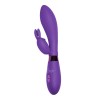 Фиолетовый вибратор Yonce с клиторальным зайчиком - 20,5 см.