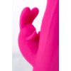 Розовый вибратор с клиторальным стимулятором ELLY с подогревом - 21,5 см.