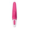 Ярко-розовый вибратор  Satisfyer Mr. Rabbit с клиторальным отростком - 22,1 см.