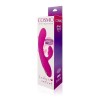 Розовый силиконовый вибромассажер с отростком и 20 режимами вибрации