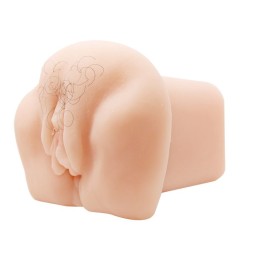 Телесный мастурбатор-вагина с оволосением и вибрацией