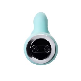 Мятный вибратор с клиторальным стимулятором MILO - 20 см.