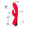 Красный вибратор-кролик Lepus с ребрышками