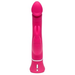 Розовый вибратор-кролик Realistic Dual Density Rechargeable Rabbit Vibrator - 25,5 см.