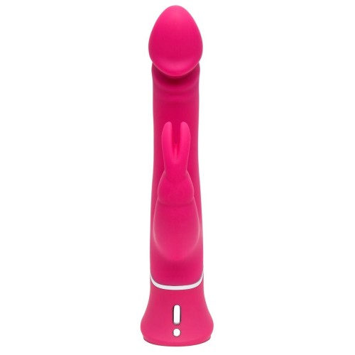 Розовый вибратор-кролик Realistic Dual Density Rechargeable Rabbit Vibrator - 25,5 см.