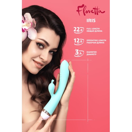 Мятный вибратор-кролик Iris - 22 см.