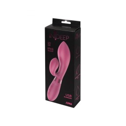 Малиновый вибратор-кролик Indeep Juna - 21,5 см.