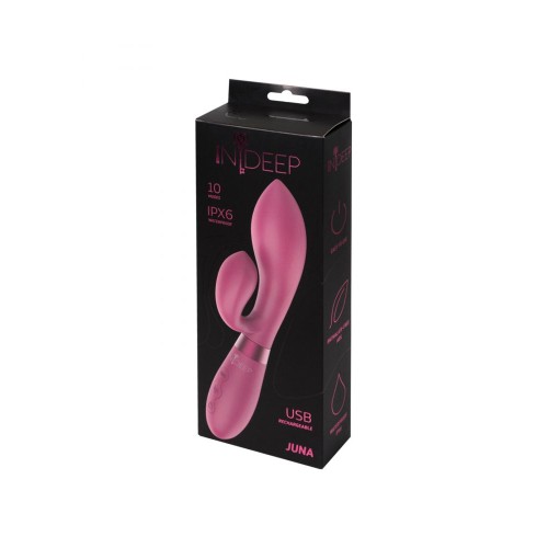 Малиновый вибратор-кролик Indeep Juna - 21,5 см.