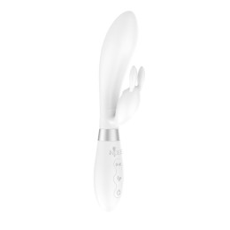 Белый вибратор-кролик Indeep Theona - 21,5 см.