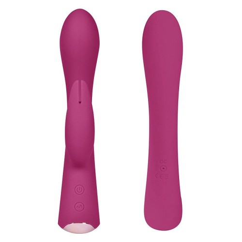 Бордовый вибромассажер-кролик 5  Silicone Bunny Love - 19,1 см.