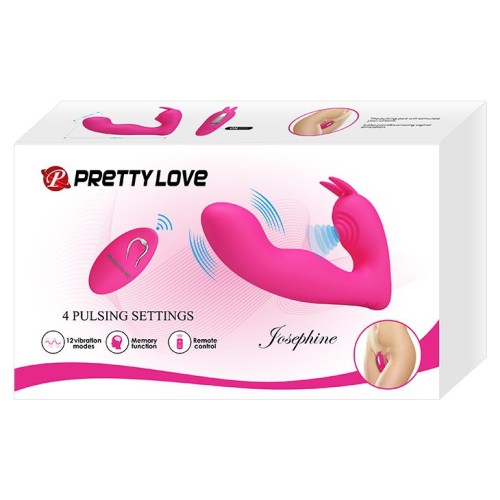 Розовый вибростимулятор с клиторальным отростком Josephine