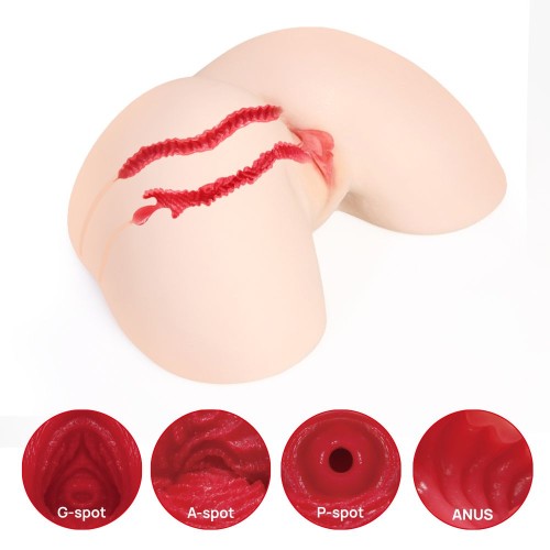 Мастурбатор-полуторс с двойным слоем материала и вибрацией Jenny Onahole Real Hips