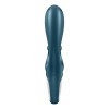 Темно-бирюзовый вибратор-кролик Hug Me - 21,2 см.