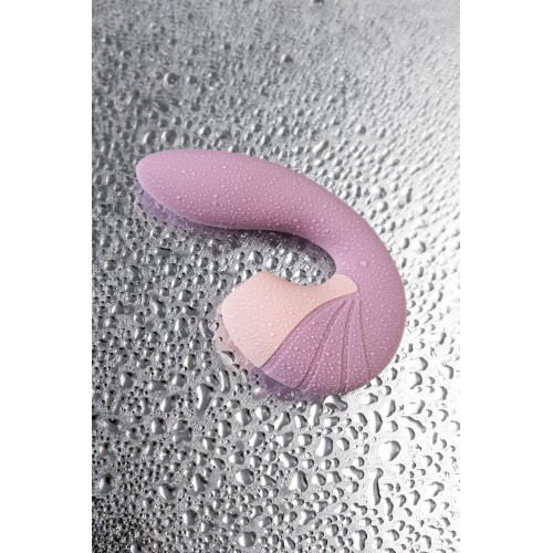 Сиреневый вибратор с вакуумным стимулятором Supernova - 16,9 см.