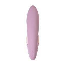 Сиреневый вибратор с вакуумным стимулятором Supernova - 16,9 см.