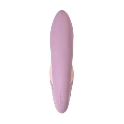 Сиреневый вибратор с вакуумным стимулятором Supernova - 16,9 см.