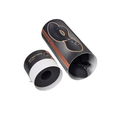 Черный вибратор Avalanche с «танцующим» клиторальным стимулятором - 20,5 см.