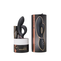 Черный вибратор Avalanche с «танцующим» клиторальным стимулятором - 20,5 см.