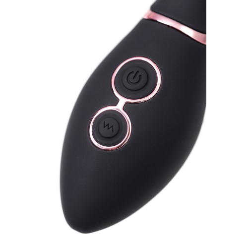 Черный вибратор Avalanche с «танцующим» клиторальным стимулятором - 20,5 см.