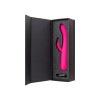 Ярко-розовый вибратор с клиторальной стимуляцией Rablock - 23,5 см.
