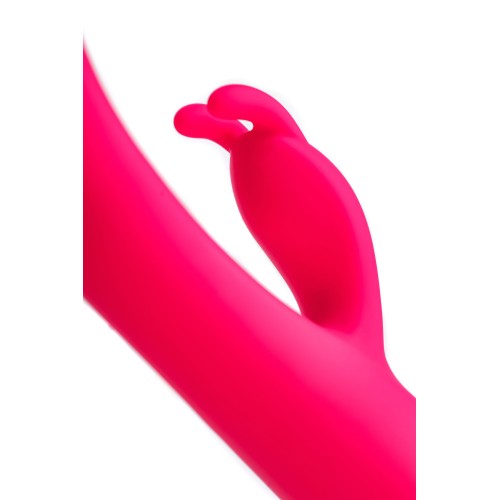 Ярко-розовый вибратор с клиторальной стимуляцией Rablock - 23,5 см.