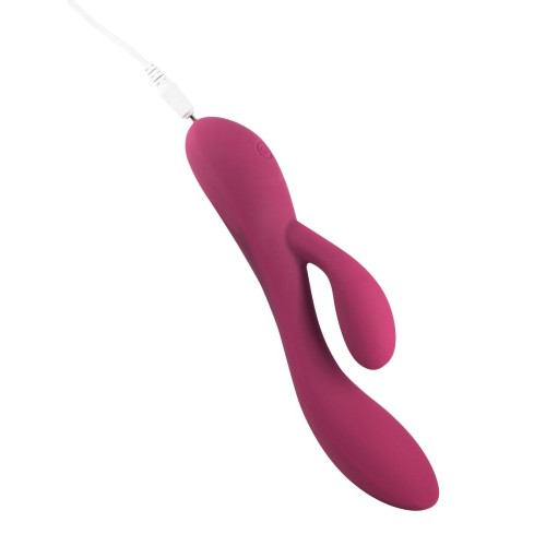 Фиолетовый перезаряжаемый вибратор-кролик Rio - 20 см.