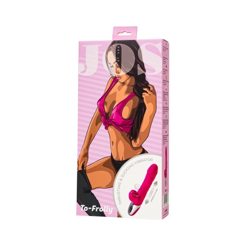 Розовый вибратор с вакуум-волновой стимуляцией клитора To-Frolly - 21,5 см.