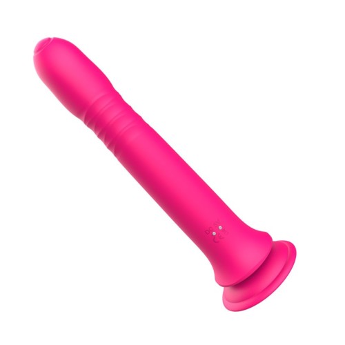 Розовый вибратор-кролик с возвратно-поступательными движениями и ротацией - 24,2 см.