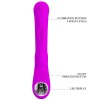 Лиловый вибратор-кролик с дисплеем Lamar - 22 см.