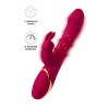 Бордовый вибратор-кролик с двигающимися кольцами Tenty - 23,5 см.