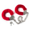 Красные меховые оковы на ноги Bondage
