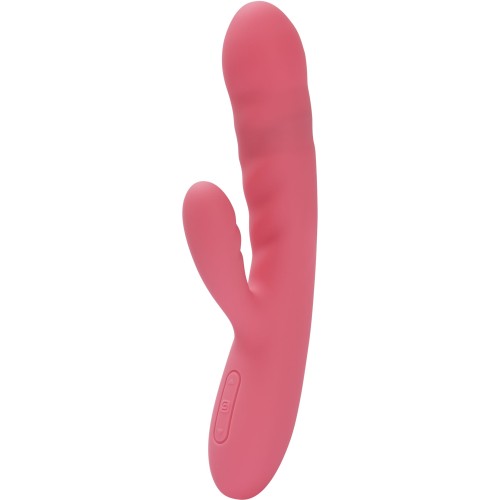 Розовый вибратор-кролик с функцией пенетрации Avery - 19,5 см.