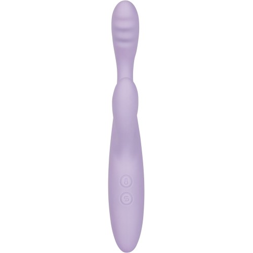 Сиреневый интерактивный вибростимулятор-кролик Cici+ 2 с функцией нагрева - 17,8 см.