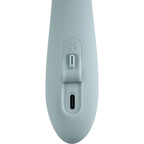 Серый вибратор-кролик Chika с функцией нагрева - 18,8 см.