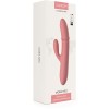 Розовый интерактивный вибратор-кролик Mora Neo с кольцом из бусин - 19,5 см.