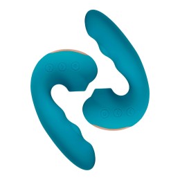 Голубой вибратор Tara с вакуумной стимуляцией и функцией постукивания