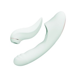 Мятный вибратор-кролик из 2 частей Fatima - 19 см.