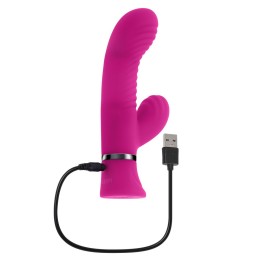 Розовый вибростимулятор-кролик Next Wave - 16,3 см.