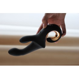 Черный вибратор-кролик Mystery - 22,5 см.