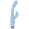 Голубой вибратор-кролик - 17,8 см.