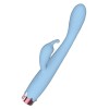 Голубой вибратор-кролик - 17,8 см.