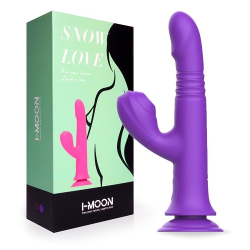 Фиолетовый вибратор-кролик на присоске - 23,8 см.