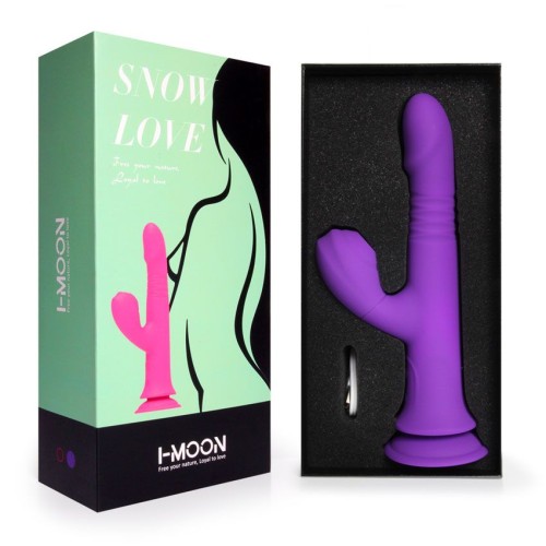 Фиолетовый вибратор-кролик на присоске - 23,8 см.