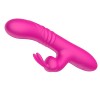 Розовый вибратор-кролик с функцией поступательных движений - 24,3 см.