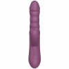 Фиолетовый силиконовый вибратор с эффектом фрикций - 21,8 см.