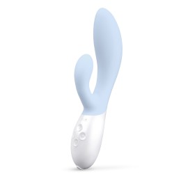 Нежно-голубой вибратор-кролик Lelo Ina 3 - 20 см.