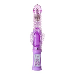 Фиолетовый хай-тек вибратор High-Tech fantasy с вращением бусин - 24,5 см.