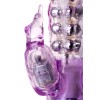 Фиолетовый хай-тек вибратор High-Tech fantasy с бусинами и отростком - 27,2 см.