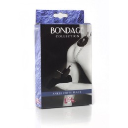 Чёрные меховые оковы на ноги Bondage