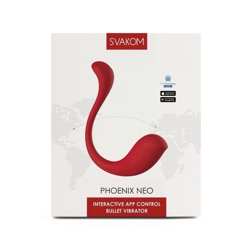 Красный интерактивный вибромассажер Phoenix Neo